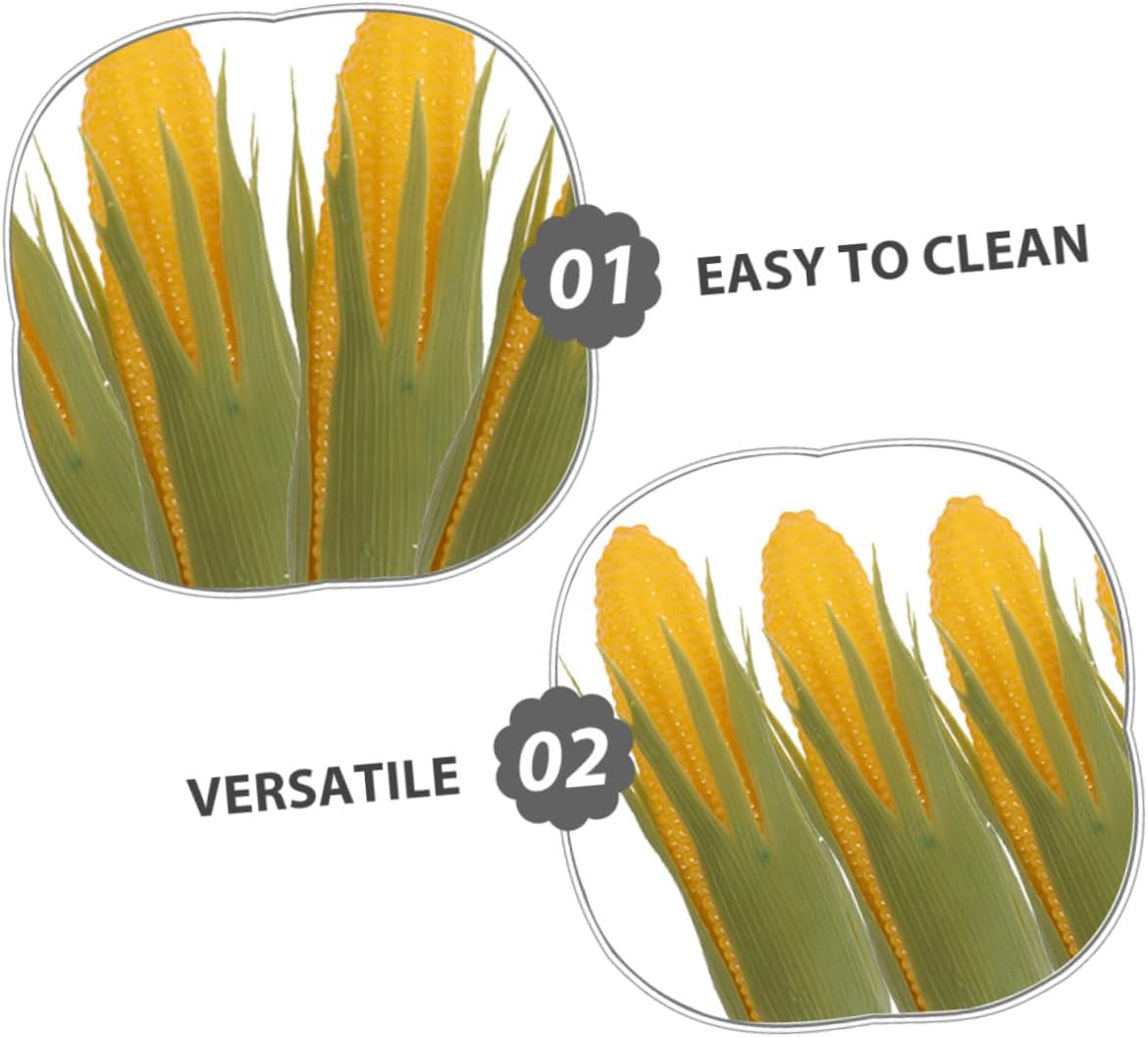 Garneck 8pcs Realistic Artificial Corn Props Lifelike Faux Vegetable Decor Plastic Kitchen Decoration Food Photography Display