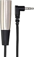 Vista 3 de Cable Hosa estéreo acodado de 1/8 pulgadas a cable macho XLR, miniconector de audio de ángulo recto, 15 pies, Negro