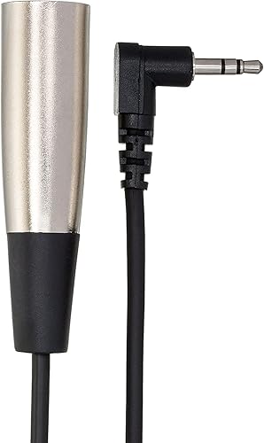 Miniatura 3 de Cable Hosa estéreo acodado de 1/8 pulgadas a cable macho XLR, miniconector de audio de ángulo recto, 15 pies, Negro