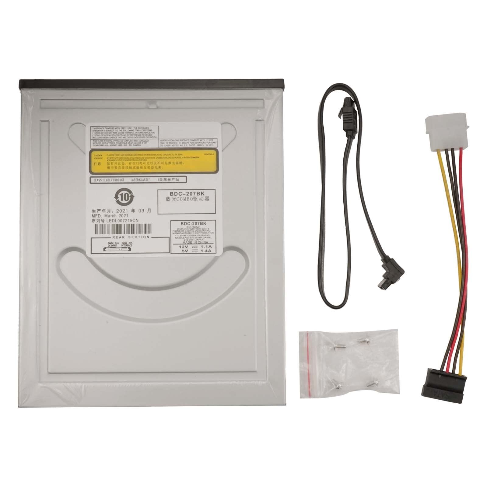 Internal Blu Ray Combo 12x Writer Drive with SATA Cable Replacement for Pioneer BDC-207