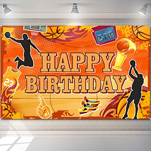 Boao Basketball Birthday Backdrop Happy Birthday Basketball Banner Party Decoration Sports...