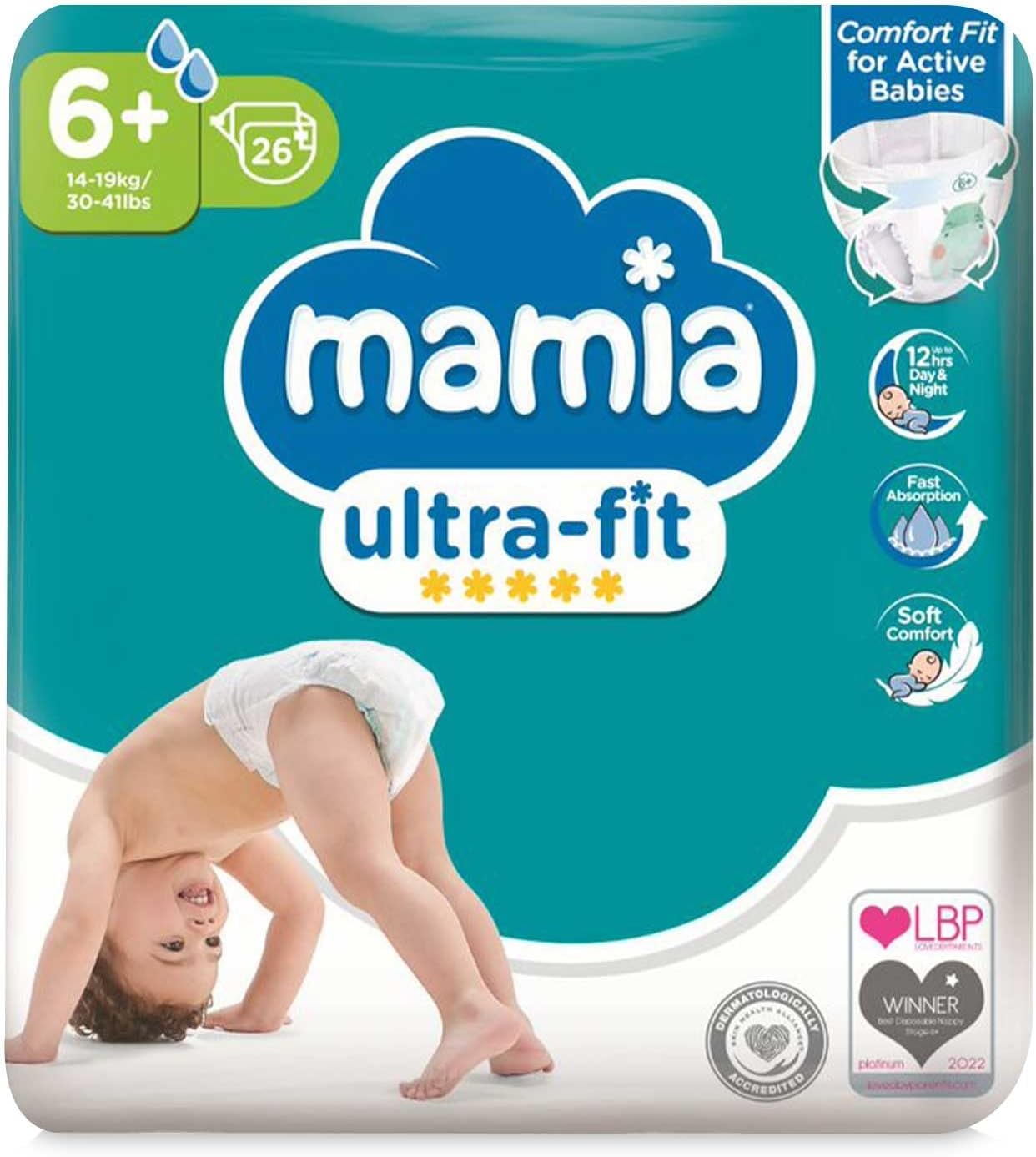 Mamia Size 6+ Nappies 26 Pack