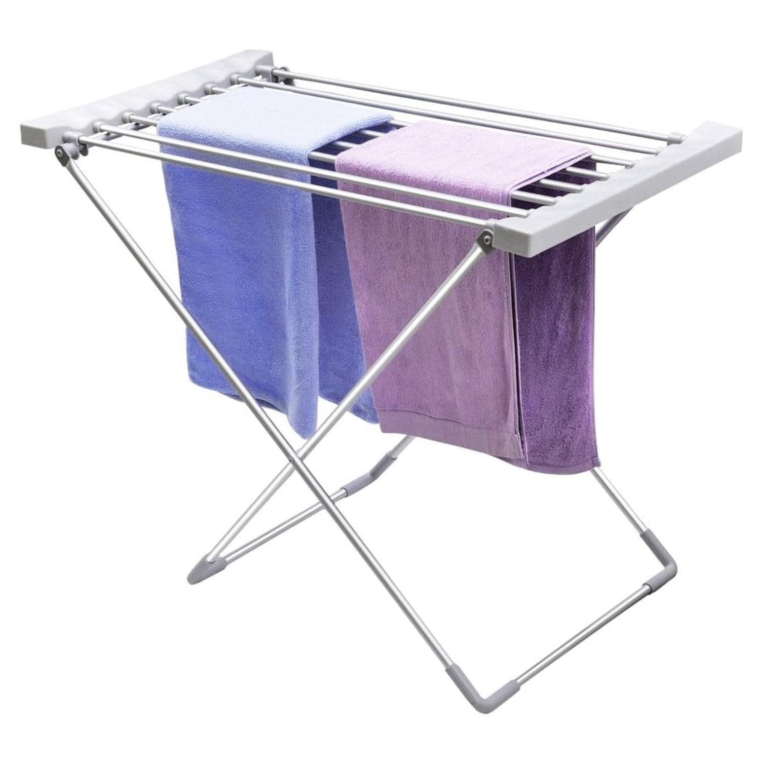 Oypla Silver Electrical Heated Folding Clothes Horse Airer Dryer 8 Bar Foldable