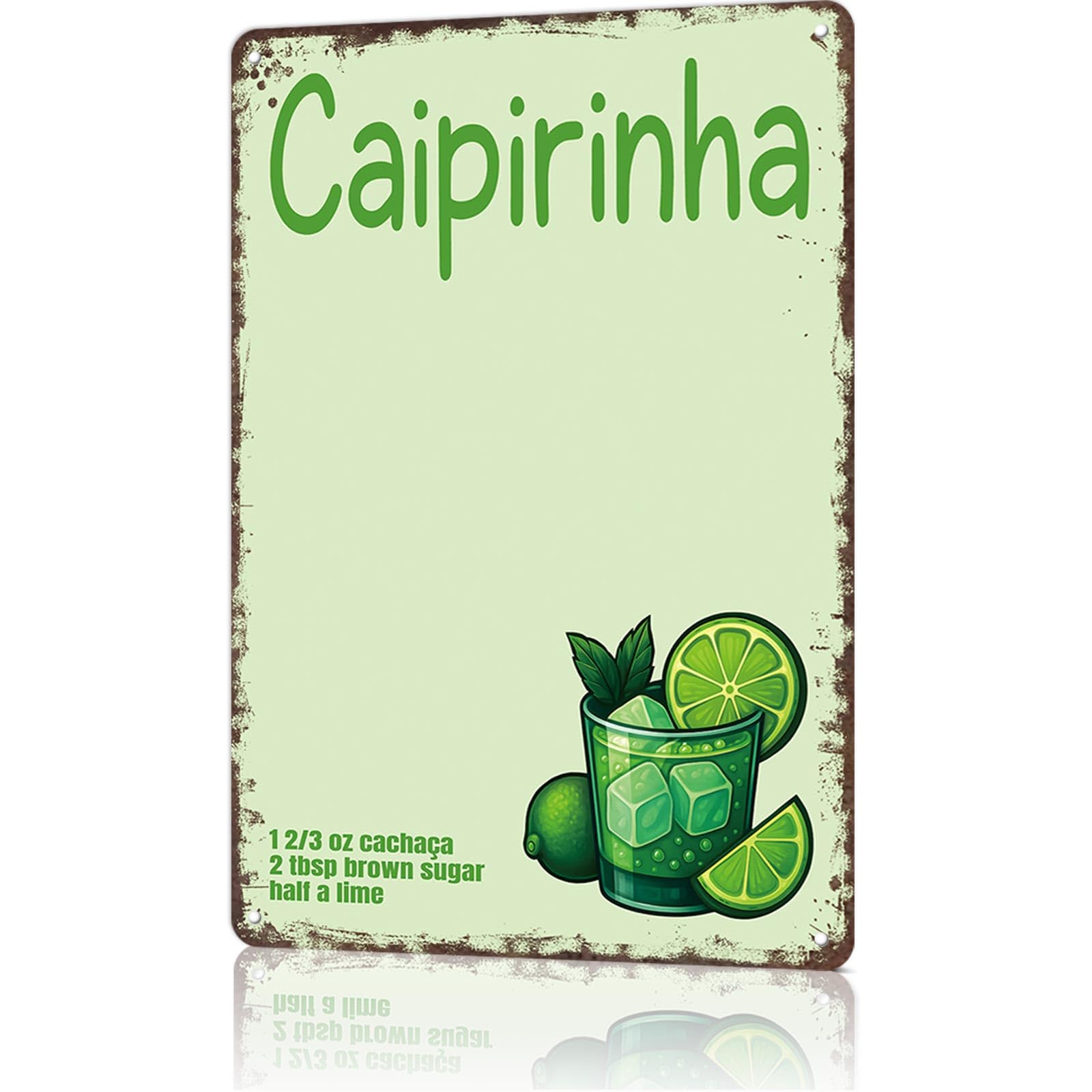 Funny Vintage Metal Signs Caipirinha Cocktail -Tin Sign Poster 8x12inch