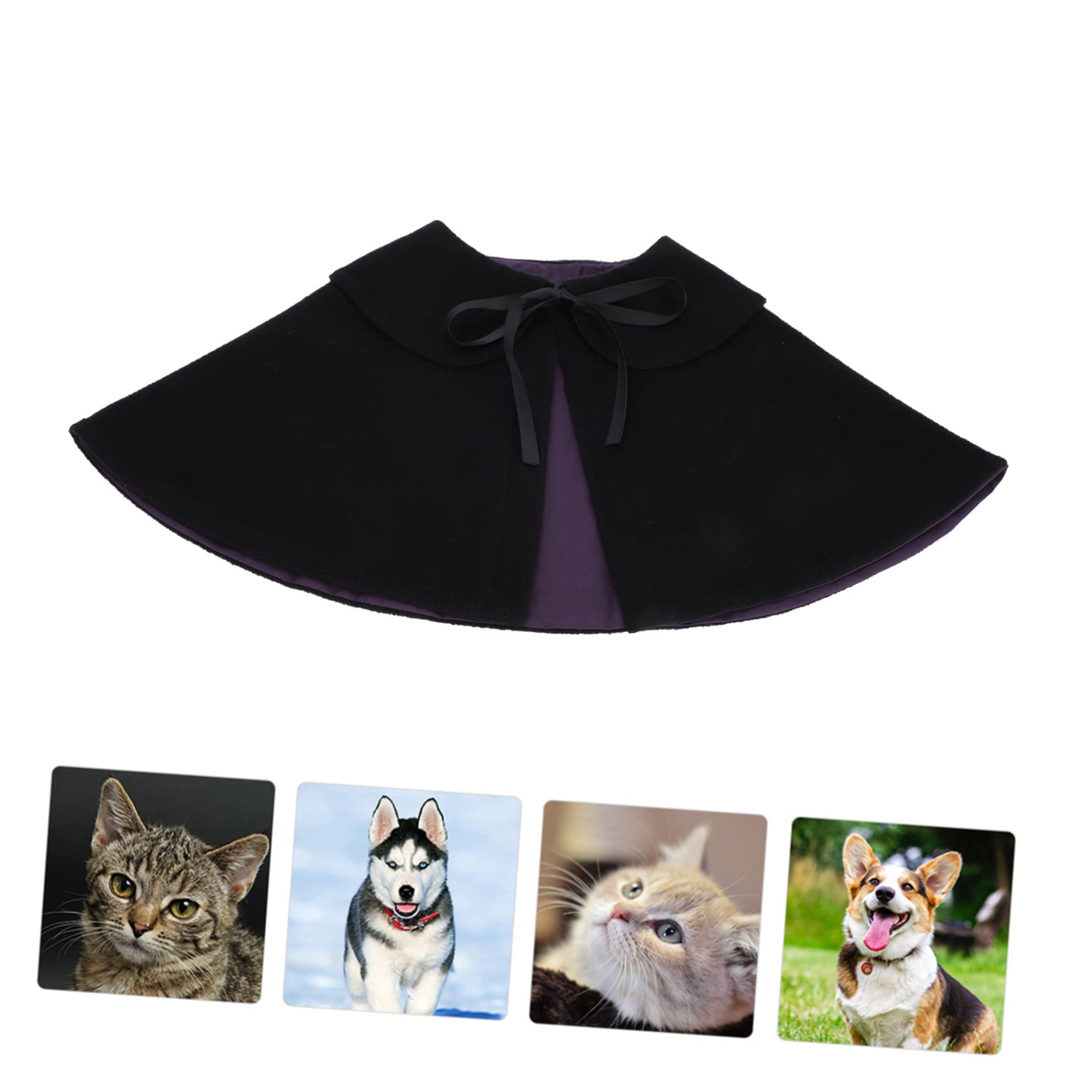 BESPORTBLE 2pezzi Cloak Per Animali Domestici Stile Halloween Costume Nero Per Cani e Gatti Accessorio Creativo Per Feste e Cosplay Design Unico e Confortevole