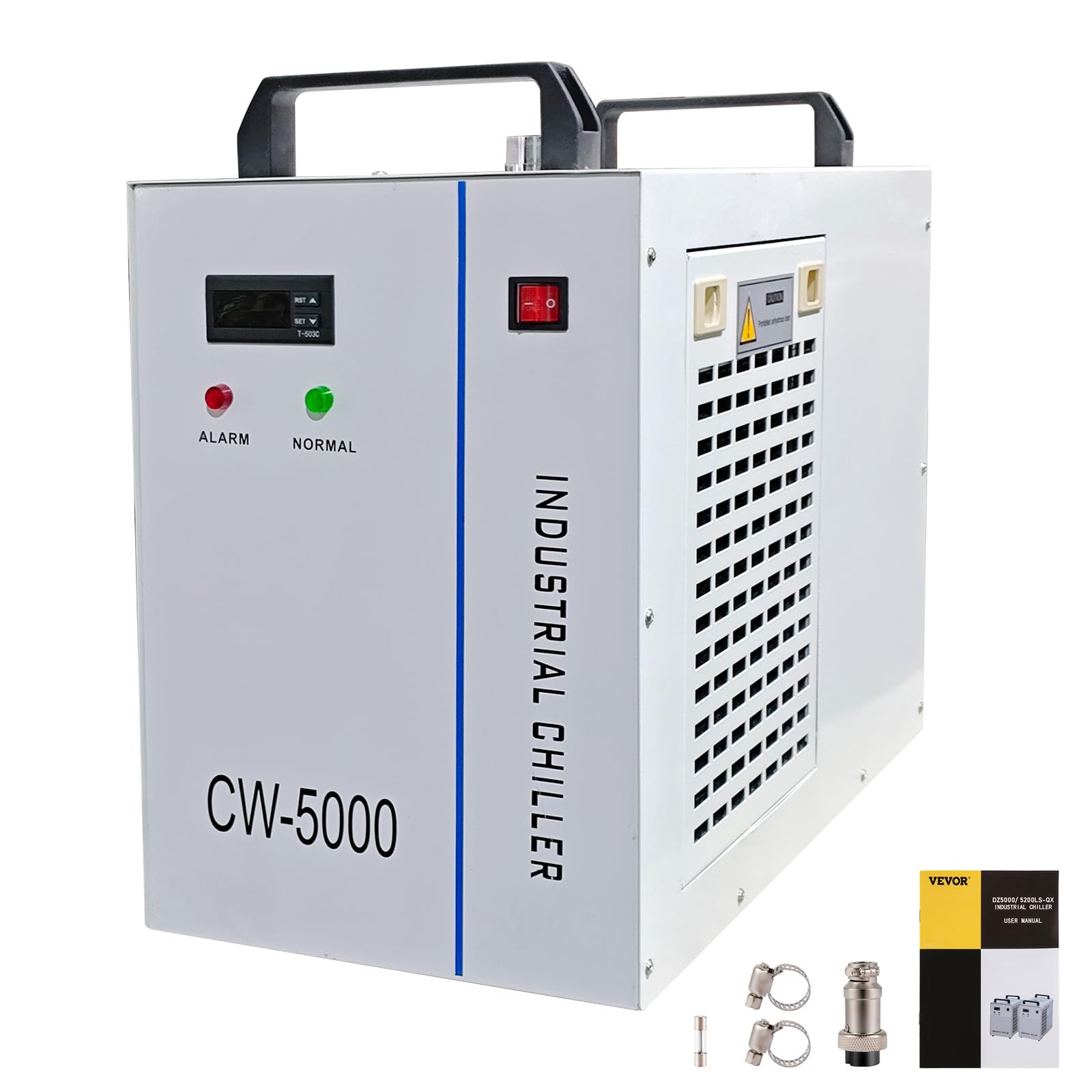 Raffreddatore d'acqua industriale Cw-5000,Raffreddatore per tubi laser Co2 Raffreddatore industriale Termostato preciso per macchine per incisione CNC/incisore laser 80w / 100w (CW-5000DG)