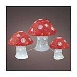  Holyart Trio de Champignons Lumineux 72 LEDs Blanc Froid int/ext Acrylique