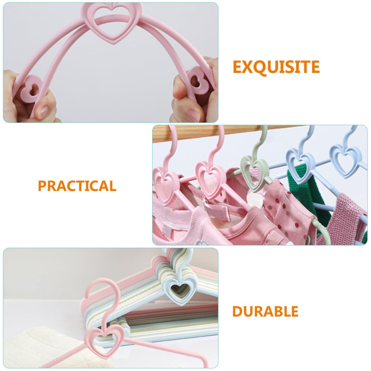 NUOBESTY Kinderkleiderbügel gegen Ausleiern für Babykleidung 20 Stück aus Kunststoff Formstabil für Nasse und Trockene Kleidung im Schrank