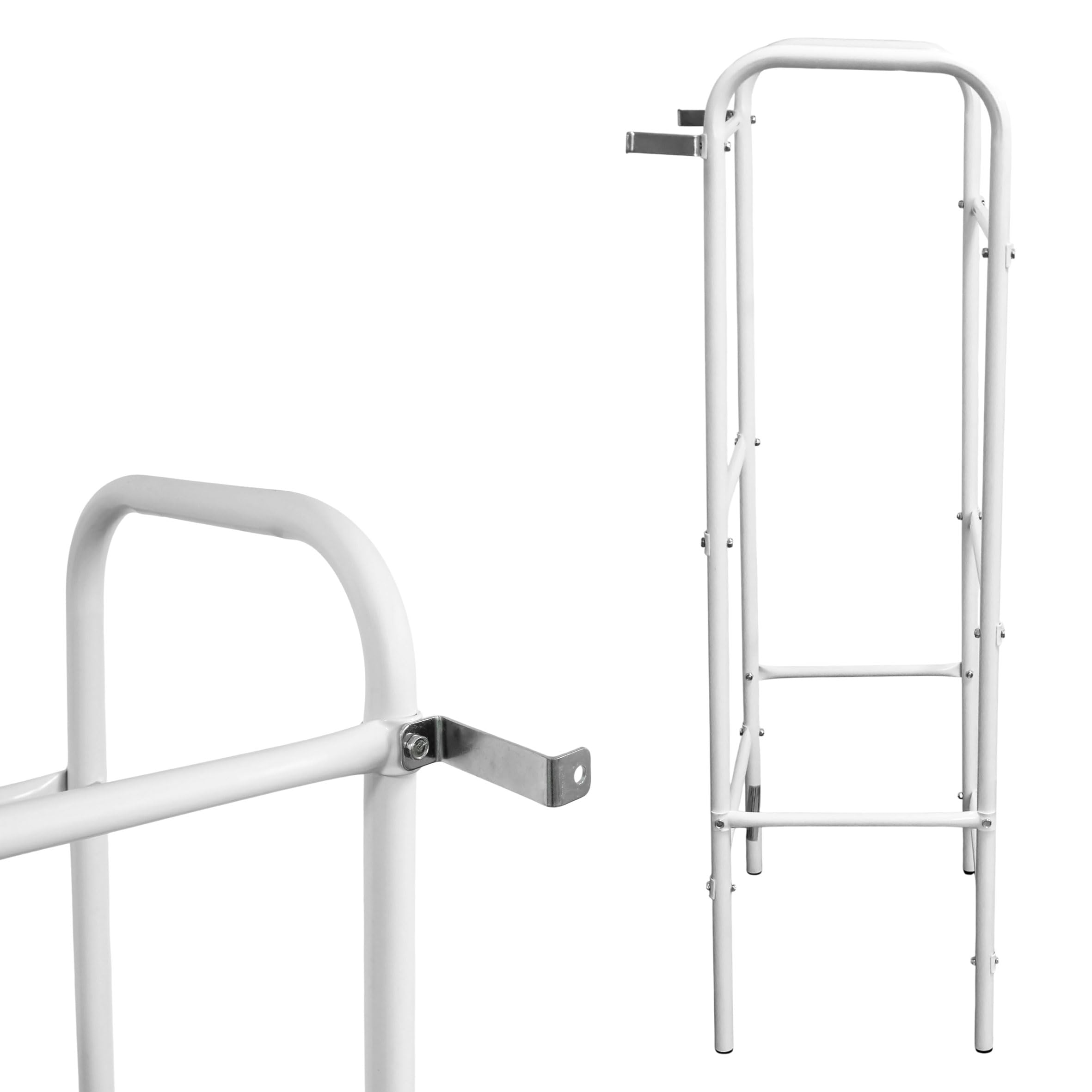 Spetebo Metall Getränkekisten Ständer, weiß, 116 x 50 cm, für 3 Kisten | Regal für 3 Getränkekästen, Kastenständer, Ordnungssystem für Abstellraum