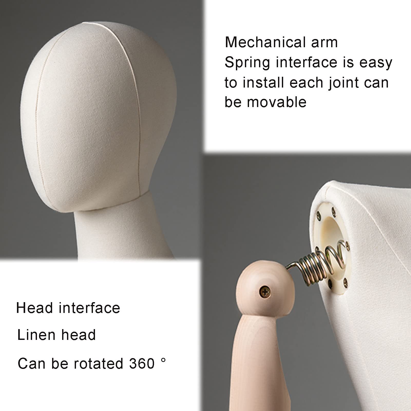 Amazon.co.jp: 女性マネキントルソー、取り外し可能なヘッド付きリネン