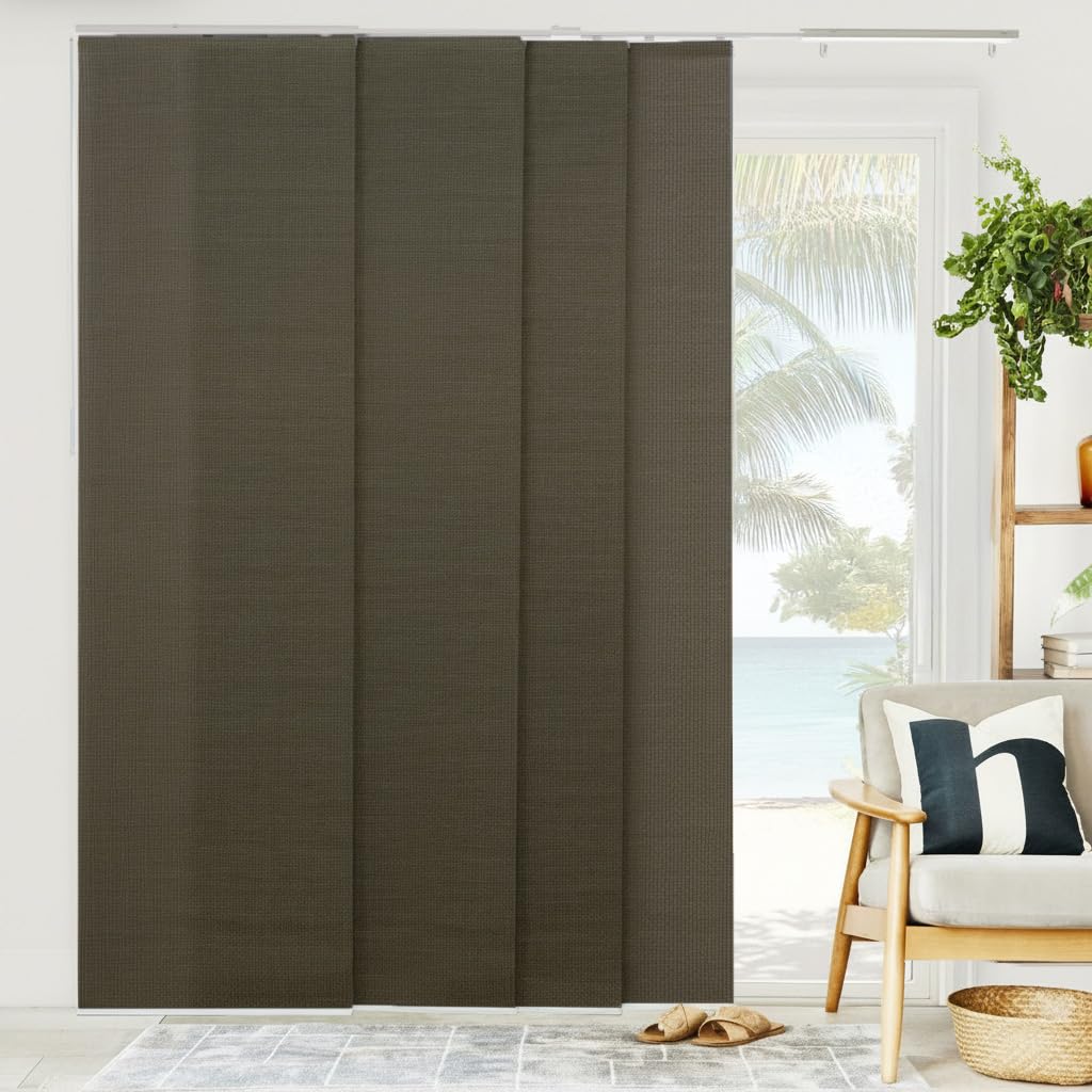 Vertical Blinds, Woven Oolong (Natural Woven), Window Shade, Up-to 96" x 46-86", Room Divider, Door Blinds, Energy Smart, Easy Installation