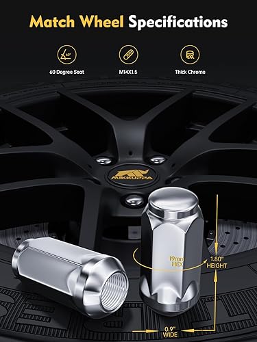Miniatura 2 de MIKKUPPA Tuercas de rueda M14x1.5, repuesto para Chevy Silverado Ram 1500 2500 3500, Ford F250 F350 Super Duty, rueda de repuesto GMC Sierra, cromo