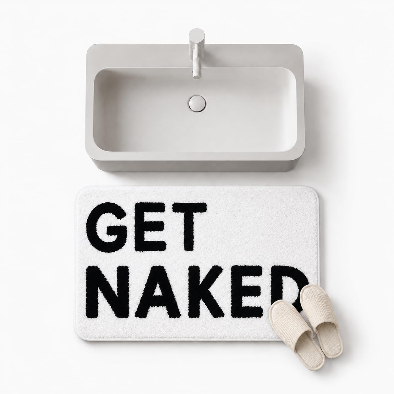 Get Naked mata łazienkowa dywaniki łazienkowe antypoślizgowa wycieraczka mikrofibra chłonna mata pod prysznic dywanik łazienkowy do sypialni łazienki dekoracja (czarna, 50 x 80 cm)