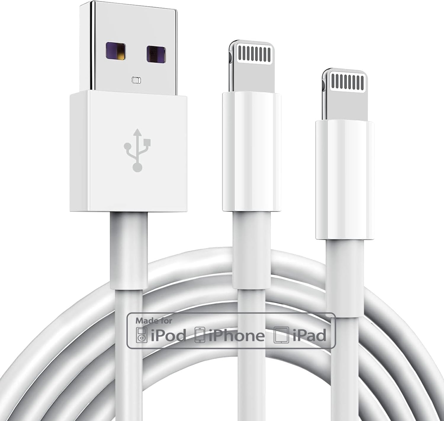 3 Pack Apple MFi Certified iPhone Charger Cable 6ft, Apple Lightning to USB Cable Cord 6 Foot, 2.4A Fast Charging,Apple Phone Long Chargers for iPhone 14/13/12/11/11 Pro/11 Max/X/XS/XR/XS Max/8/7/6 — Amazon image 15