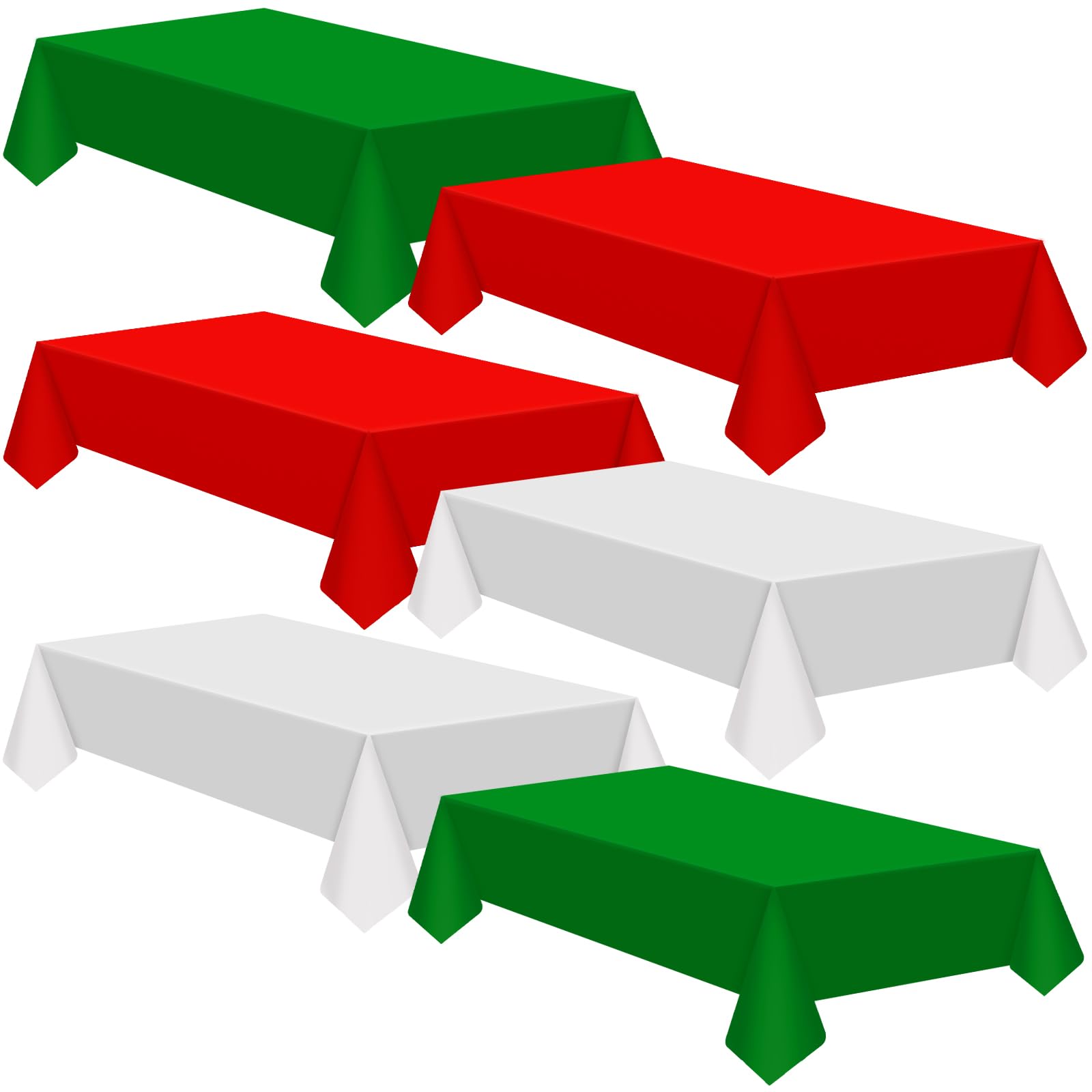 Nappe de Noël en plastique rouge vert blanc pour table de fête en intérieur et extérieur