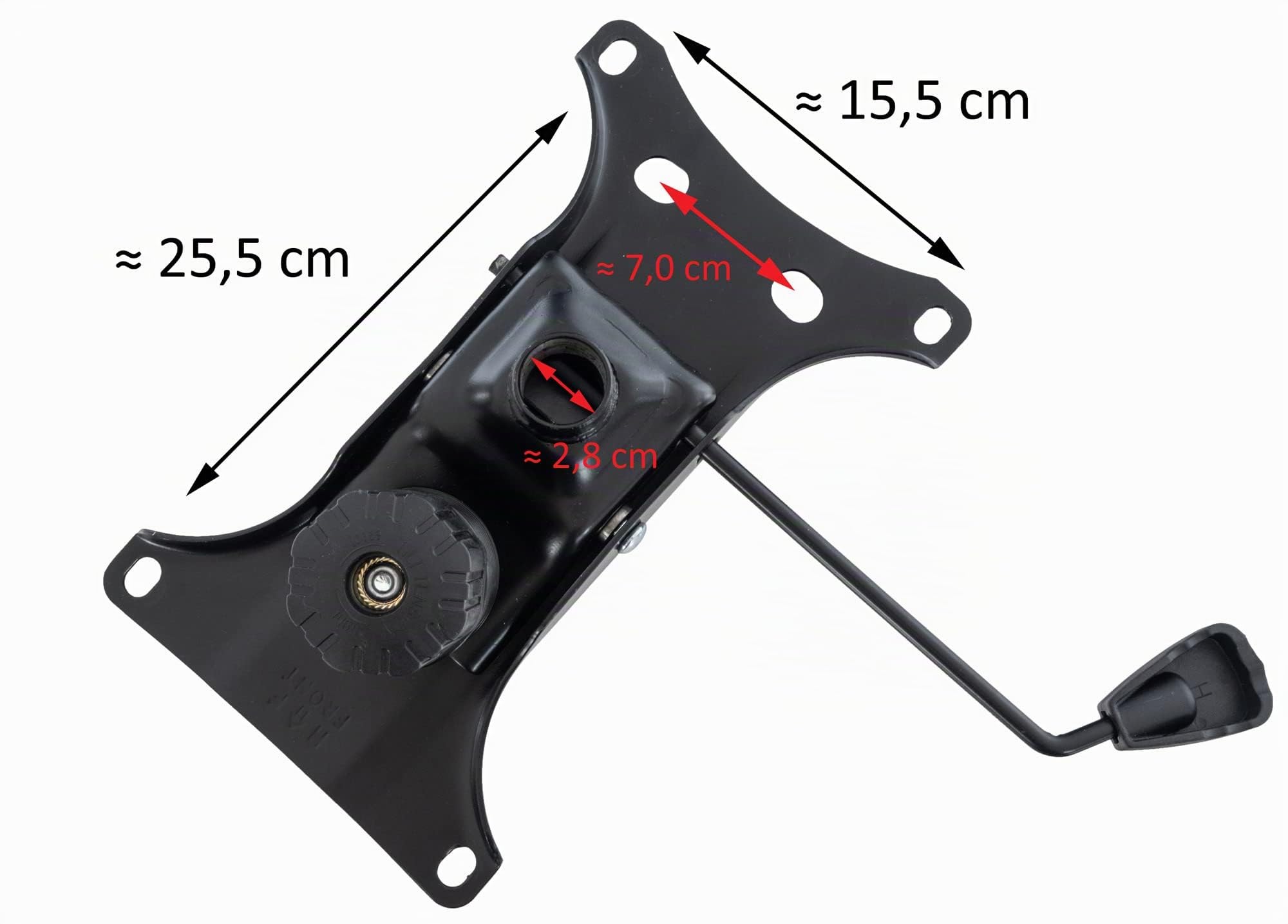 CLP Mecanismo De Control para Silla De Oficina I Placa Base Metálica con Palanca para Ajuste De Altura & Inclinación, Color:Negro