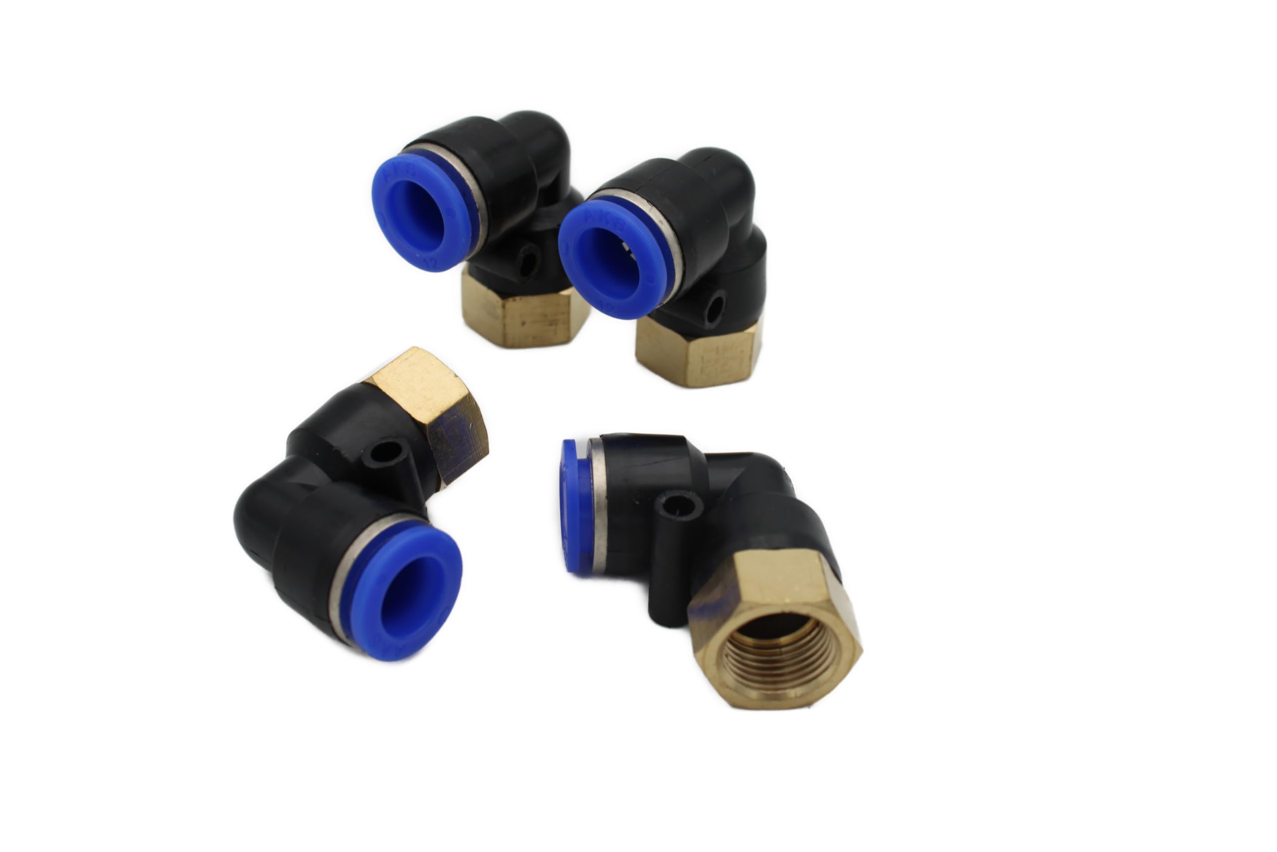 Raccordo pneumatico angolare 90° con filettatura interna 1/2" – 12 mm IQS 2 pezzi collegamento push in qualità industriale (1/2" – 12 mm – angolo 90°, 2 pezzi)