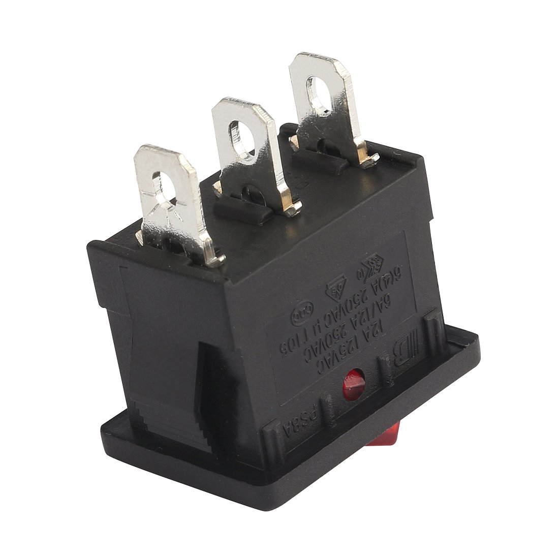 sourcing map 2 pz SPST 2 Posizione ON/OFF 2Perno Barca Bilanciere Interruttore Commutare AC250V/6A,AC125V/10A per Barca 21x9,5mm Scatto