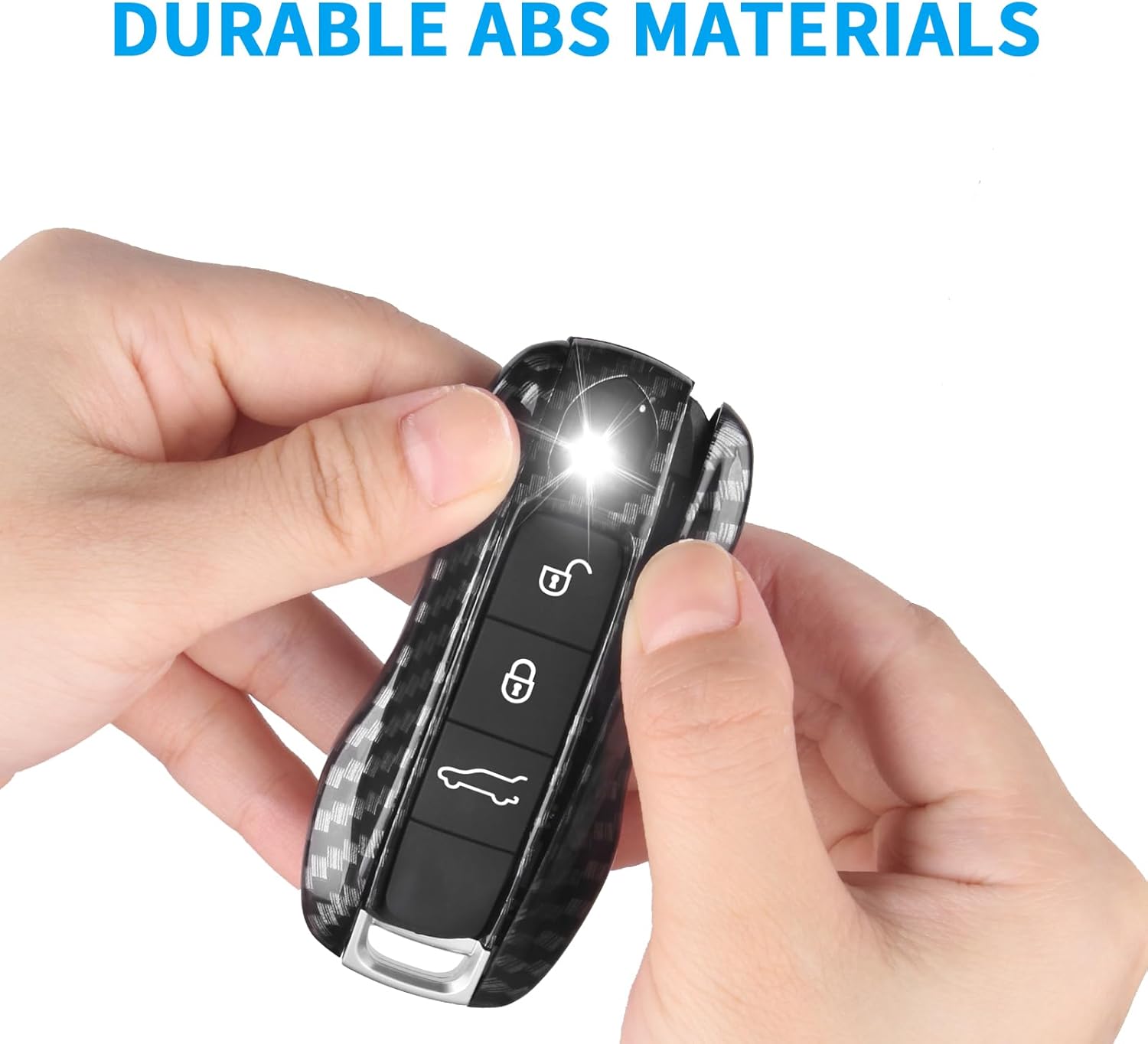 QBUC for Porsche Key Fob Cover, 3-Piece Painted Key Shell Compatible with Porsche Taycan Carrera Cayenne Panamera (Carbon Look) - Image 6