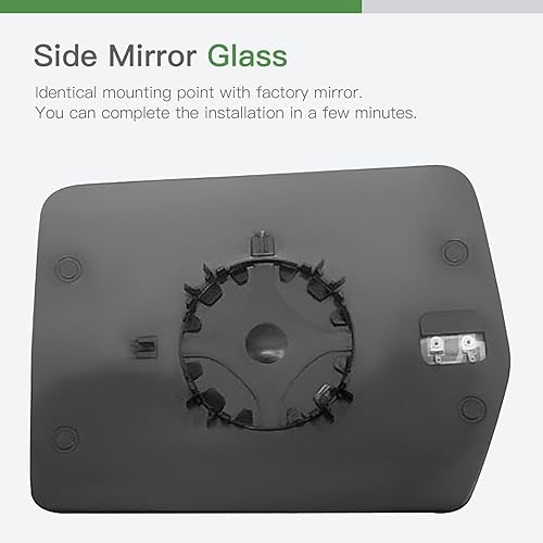Miniatura 5 de SCITOO Espejo retrovisor lateral de vidrio para pasajero derecho para 2004-2014 para Ford F150 P/U con reemplazo convexo cromado con calefacción,