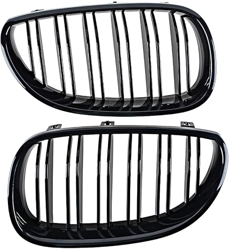 Miniatura 5 de 1 par de parrilla de riñón negro brillante compatible con E60 E61 serie 5 '03-'10