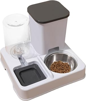 Cat Water and Food Dispenser, Double Bowl Set for Cats, Cat Feeder and Water Dispenser, Cat Food Bowl and Water Dispenser, 2 in 1 Food Feeder - Portable Pet Supplies, Removable Food and Water