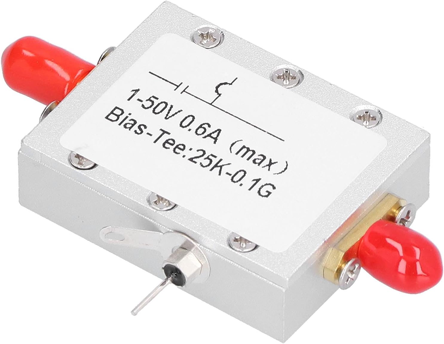 RF Bias Tee, DC 1‑50V RF Isolated Capacitor Bias Tee Blocker Electronic Components 25K‑100MHz