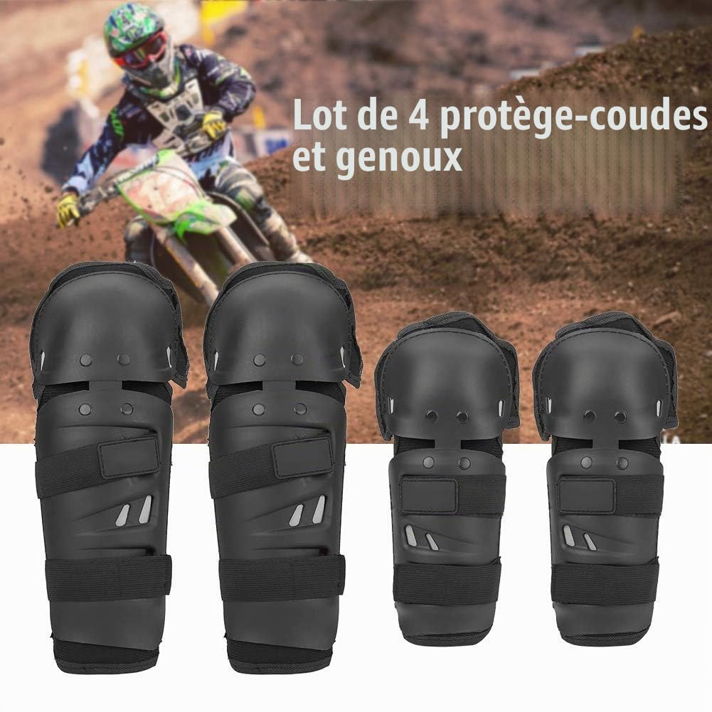 Genouillères et Coudières pour Moto, 4 Pièces, Genouillères, Coudières et Protège-Poignets, équipement de Protection pour Le Patinage, Le Skateboard, L'équitation et la Montagne