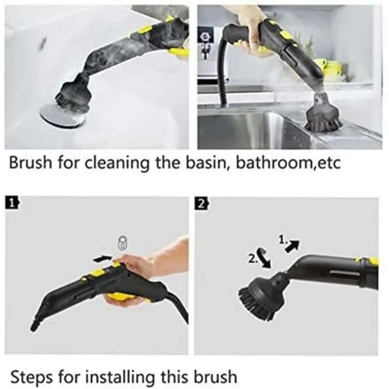Genérico Compatible para Karcher SC1 SC5 Limpiador Vapor Cepillos Redondos