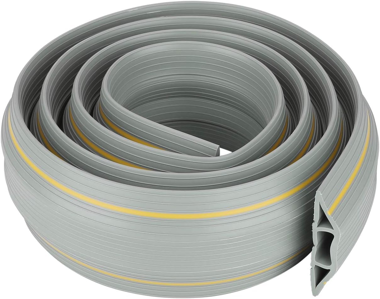 Copertura Cavi A Pavimento, Protezione per Cavo a Pavimento da 6.5 Ft 3 Canali Contiene Fili e Cavi, Gialle/Nero