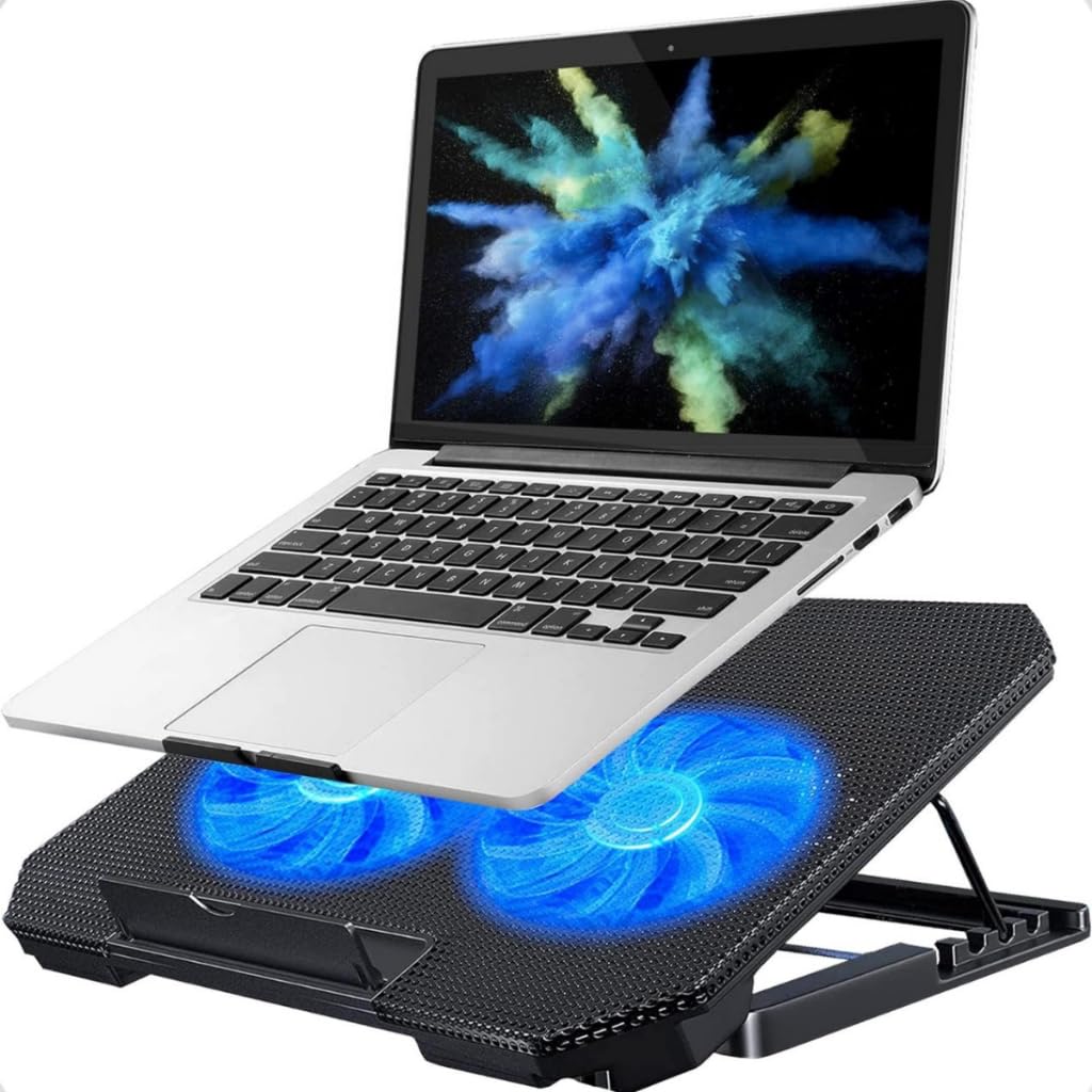 Base Refrigerada para Notebook com 2 Coolers LED Silenciosos Ajustável 8 Posições USB