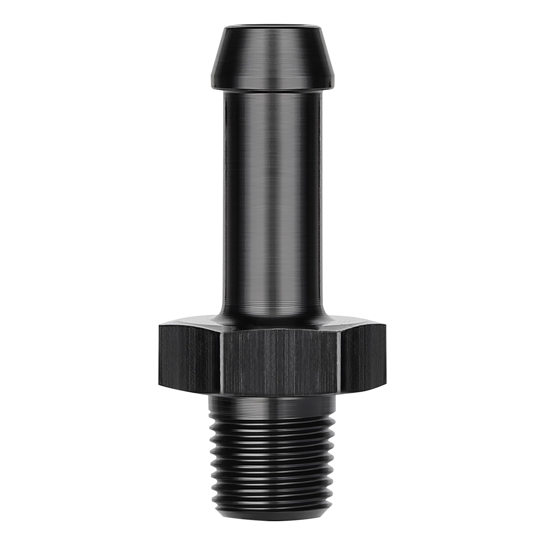 EVIL ENERGY 1/8" NPT Male to 5/16" Barb Fitting Adapter Straight Aluminum Black