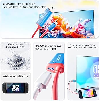 Amazon.com: HDMI Adapter Cable for Nintendo Switch 2 (Support Amazon.com: HDMI Adapter Cable for Nintendo Switch 2 (Support