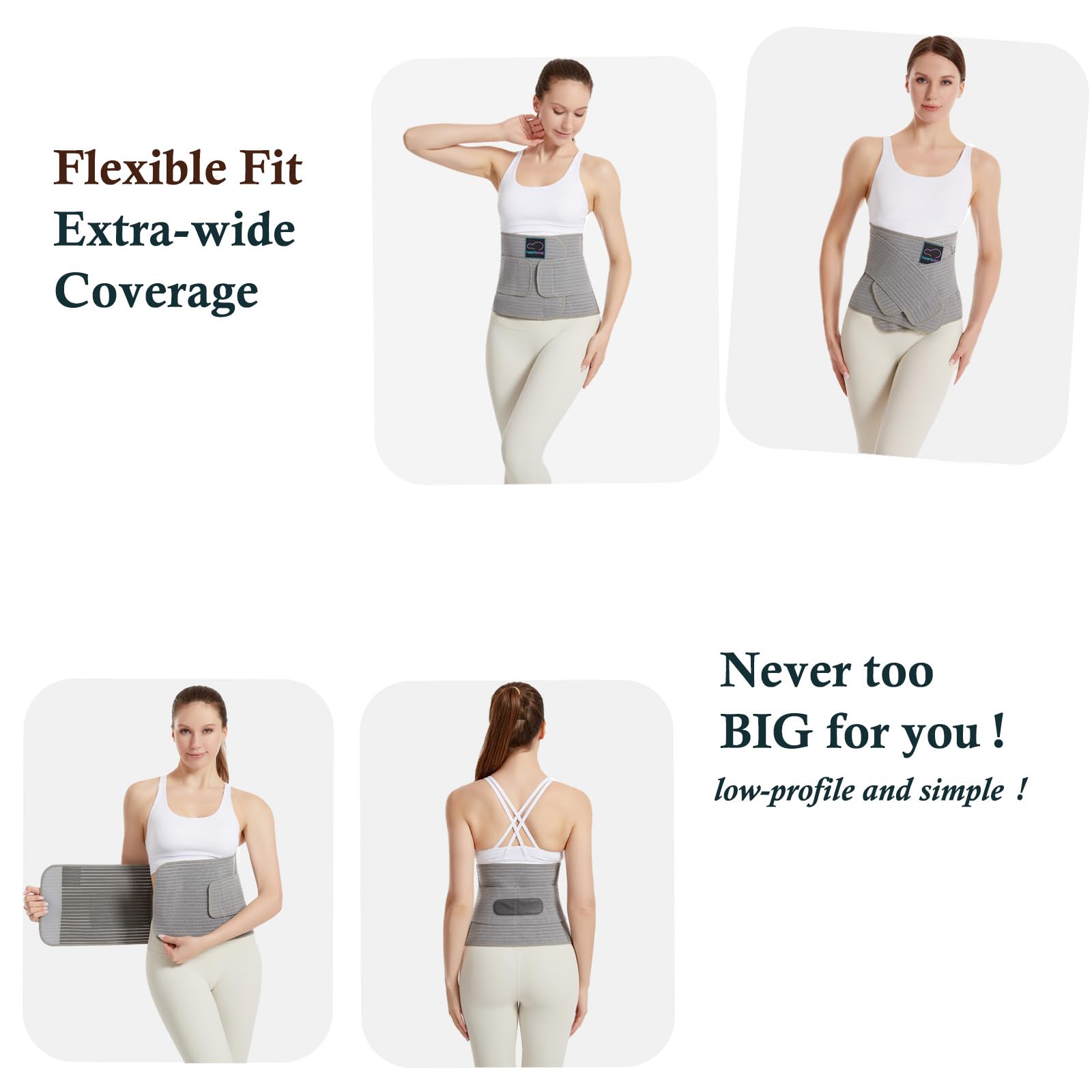 Ceinture abdominale post-partum, ceinture abdominale réglable, pour le soutien abdominal et le soulagement des douleurs dorsales