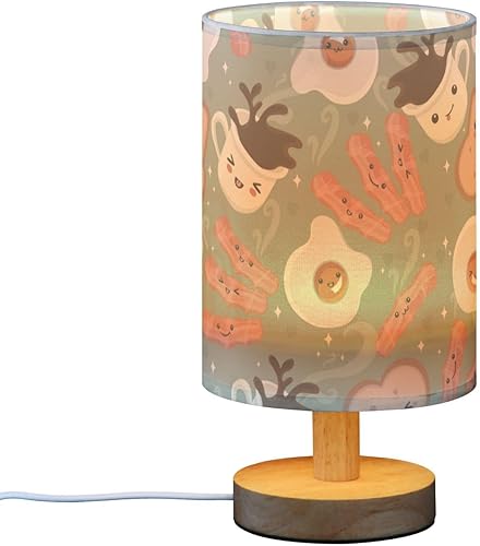 Table Lamps Kids Table Lamp Burlap Cute Breakfast Night Lights for Kids Room