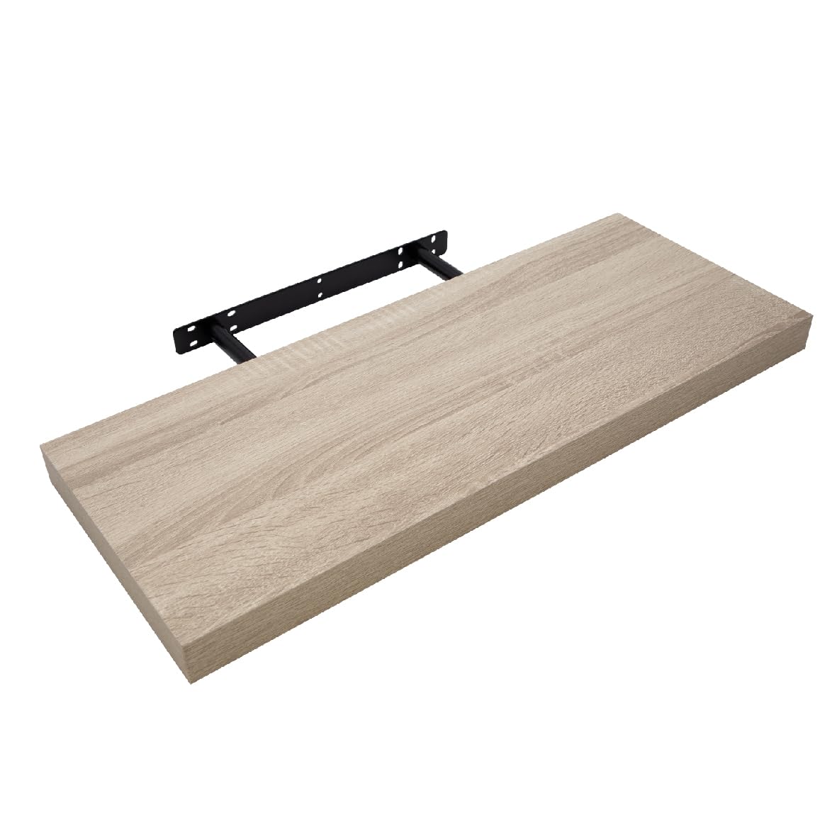 Anika Floating Shelf/Includes Fixtures / 3.8cm Thick Hollowboard and PVC Wood Effect Finish/Bedroom/Kitchen/Living Room/Office (Limed Oak, 60cm)