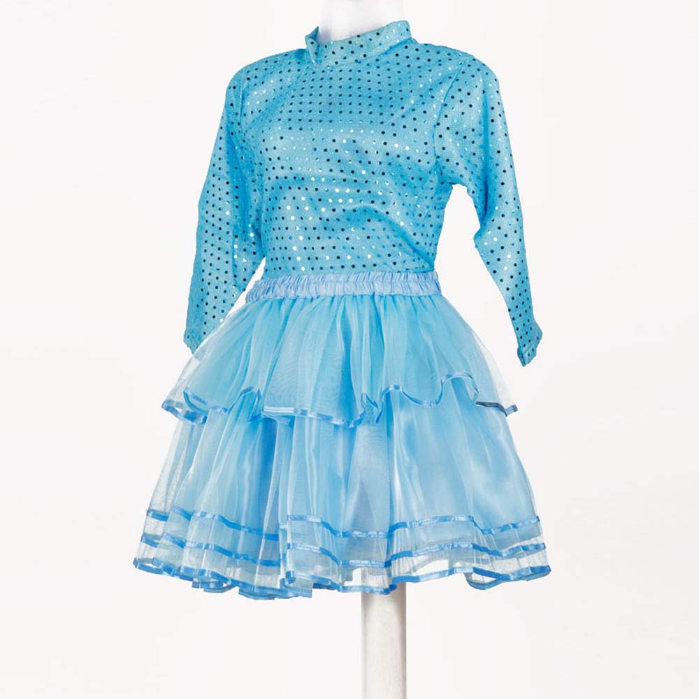 ITSMYCOSTUME Western Dance Girl Sky Blue Skirt Top Kids Fancy Dress Costume - (Material: Shimmer & Tissue) Size 13-15 Years (B0845R12HX) Amazon Price History, Amazon Price Tracker