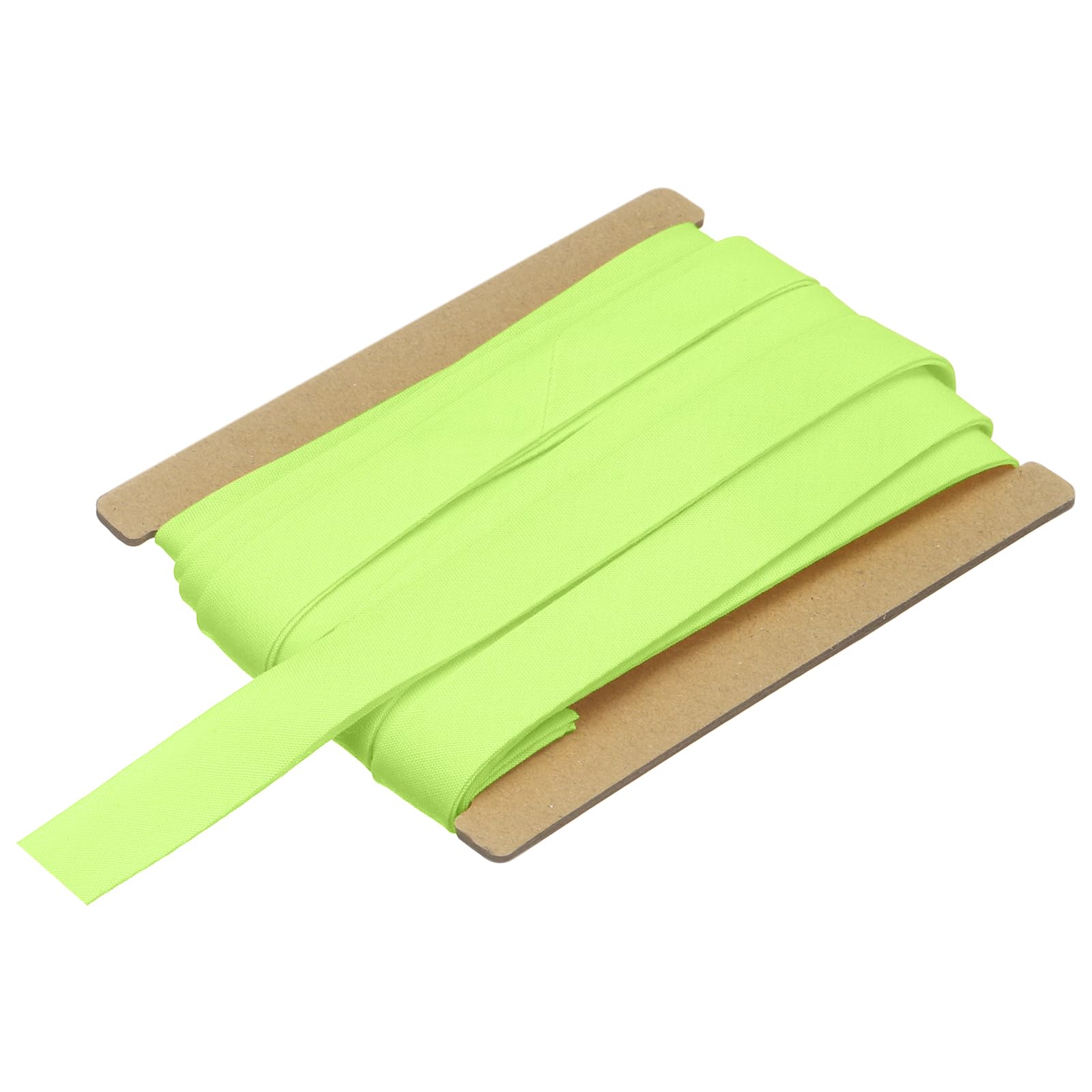 sourcing map 5/8 Inch Double Fold Bias Tape, Polyester Continuous Bulk Bias Tape for Sewing, Seaming Quilting Hemming Binding Crafts (Fluorescent Green 6 Yards)