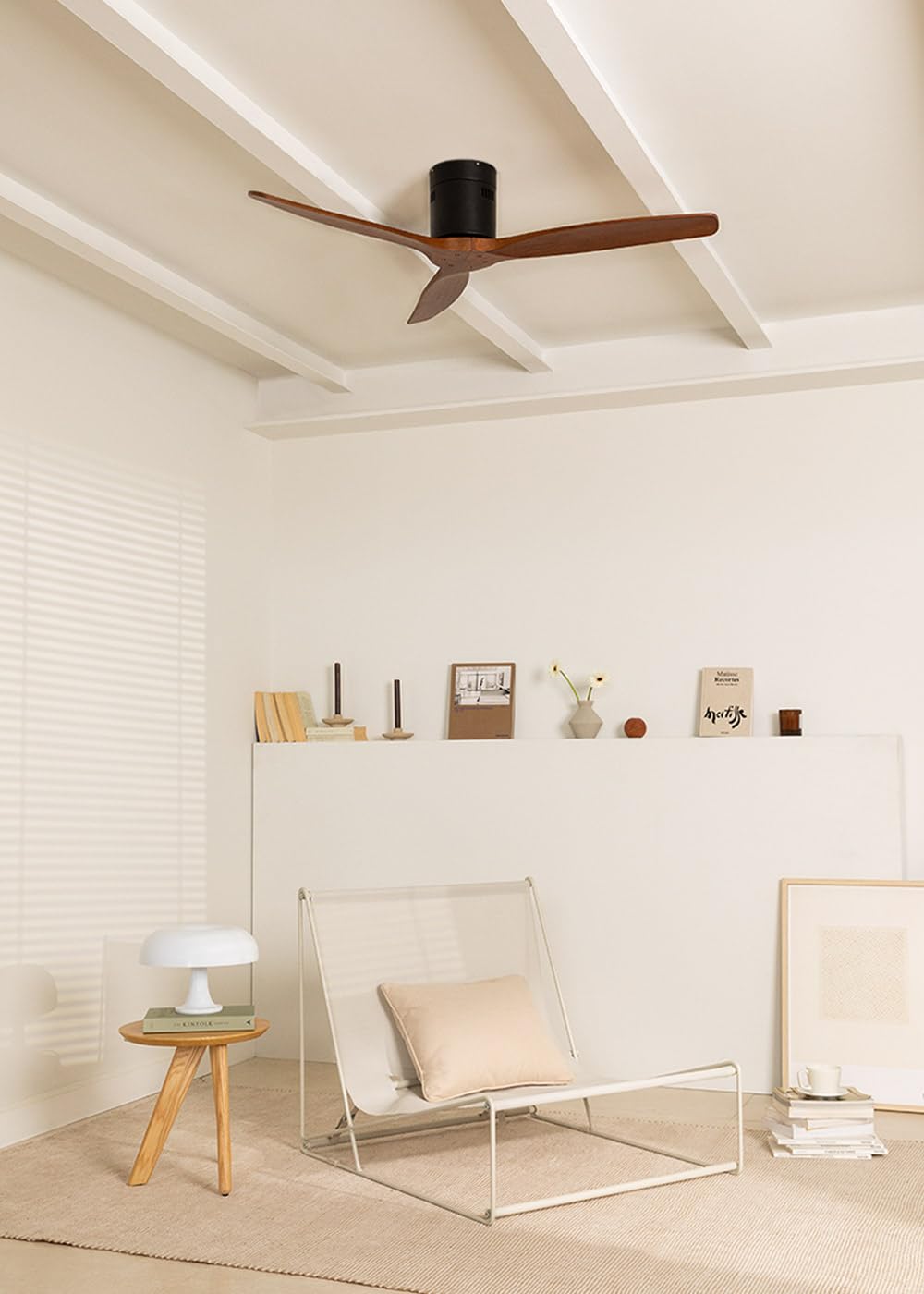 WIND CALM NATURAL WOOD M - Ventilateur De Plafond 40W Silencieux 100% Bois Avec Eclaraige Avec Wifi 95935321