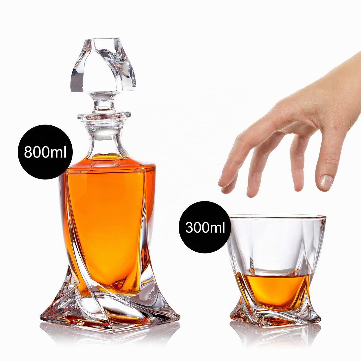 7-TLG Karaffe Gläser Whisky-Set - Geschenkset aus Glas - Whiskey Dekanter 800ml mit 6 Whiskygläser 300ml - Geschenk-Idee für Männer Geburtstag, Weihnachten - mit Geschenkverpackung