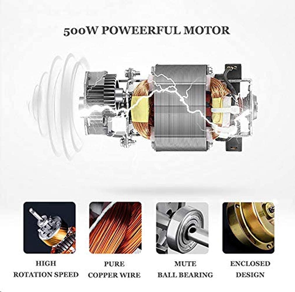 Electric Meat Grinder Multifunction Electric Food Chopper, Vegetable Fruit Mixer Chopper (220V 500W 1L) Stainless Steel Kitchen Food Processor for Meat for Meat, Vegetables, Fruits