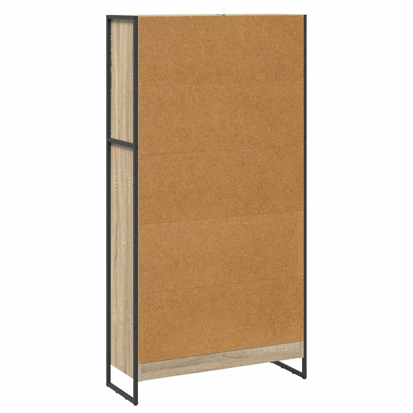 Sonoma regał na książki, zestaw 2 sztuk, 80 x 30 x 155 cm, materiał drewnopochodny, przemysłowy regał stojący do salonu, biura, sypialni, trwały regał na książki