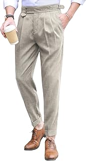 Men's Classic Fit Flat Front Dress Pants Office Business Trousers