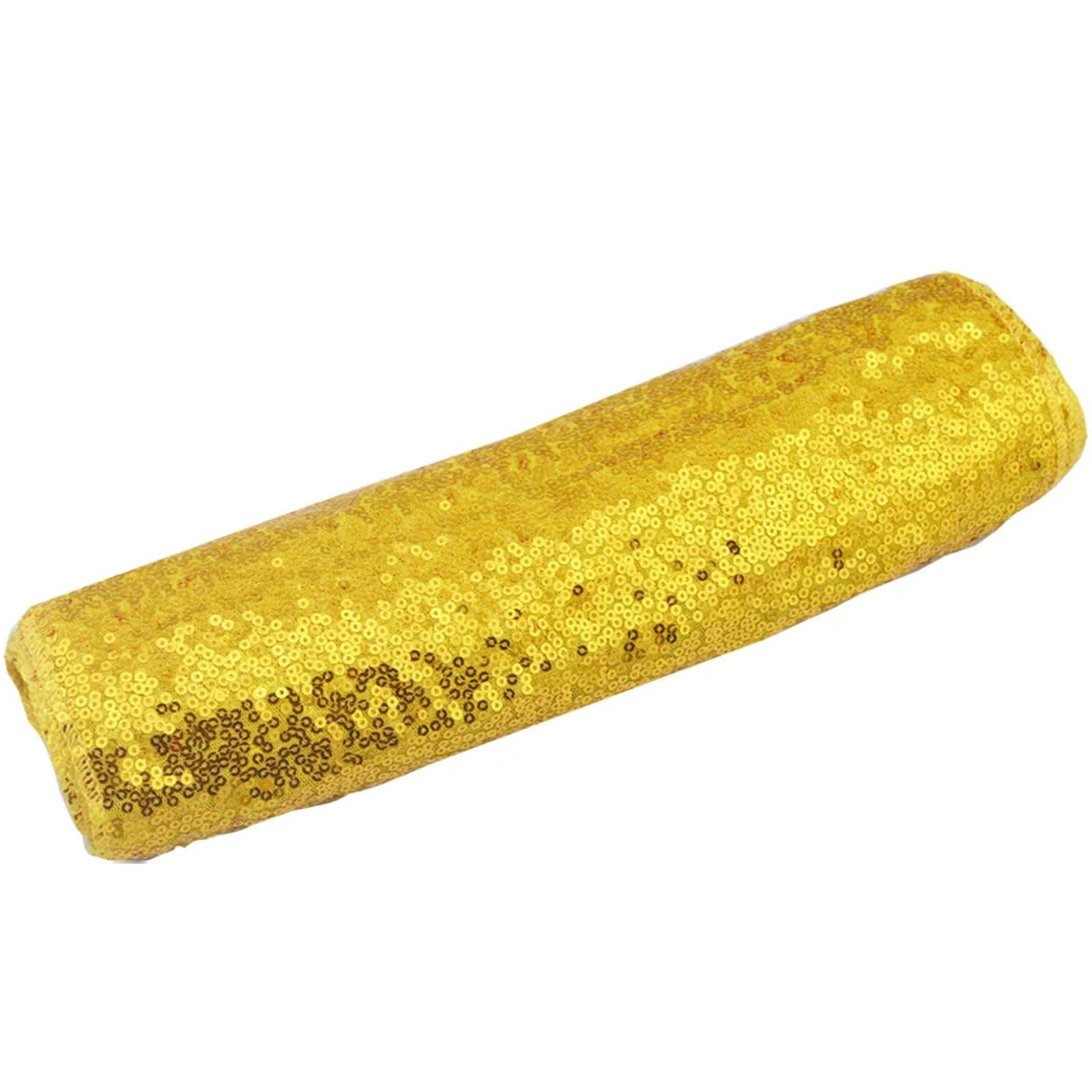 Parchemin de Table Paillette (5pcs/10pcs) Embroidery Sequin Shiny Table Runner for Christmas Birthday Shower Dinning Table Cover Wedding Table Decoration(Gold,30X140CM_5PCS)