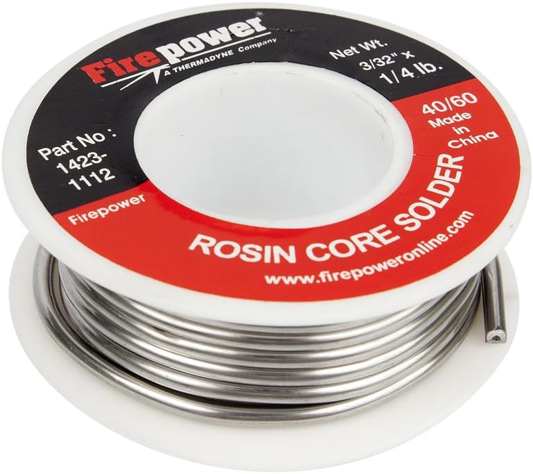 Firepower 1423-1112 Rosin Flux Core 40/60 Solder, 3/32-Inch x 1/4-Pound, Copper