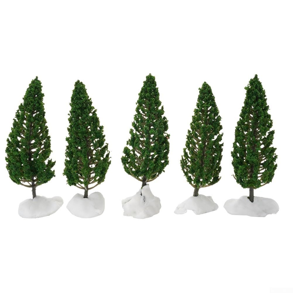 10 árboles de pino de plástico verde para escala G, diseño de ferrocarril, decoración de paisajes, accesorios de diorama, 11 cm de altura