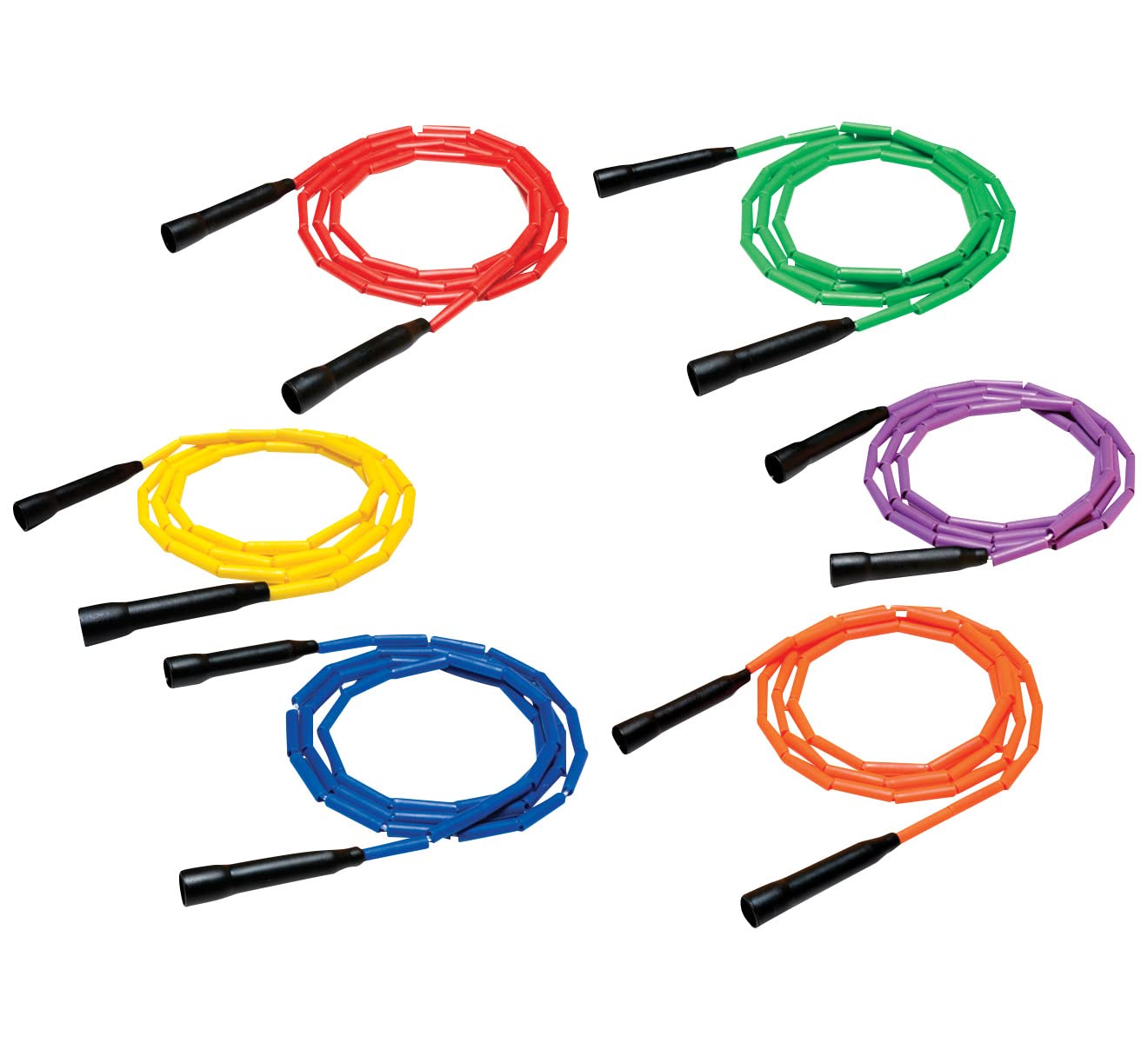 Sportime Gradestuff Link Jump Ropes, 7 Feet Each, Assorted Colors, Set of 6