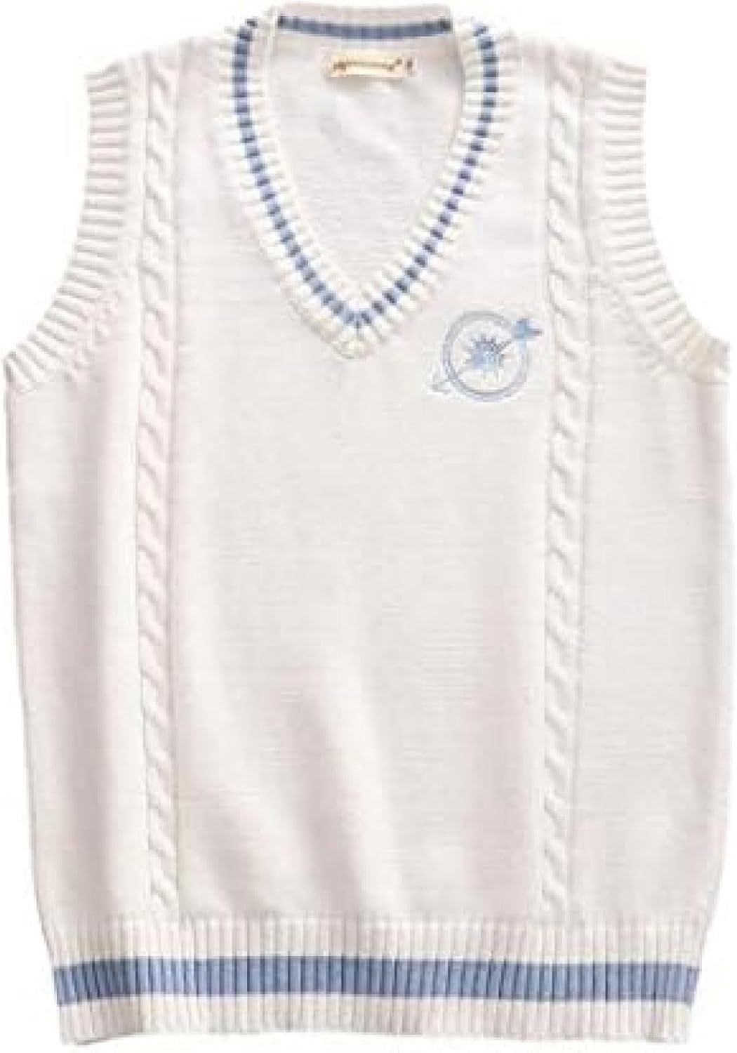 [ZKYSO] ニットベスト レディース Vネック 学生 スクールベスト ノースリーブ 制服 女の子 ニットセーター チョッキ 女子