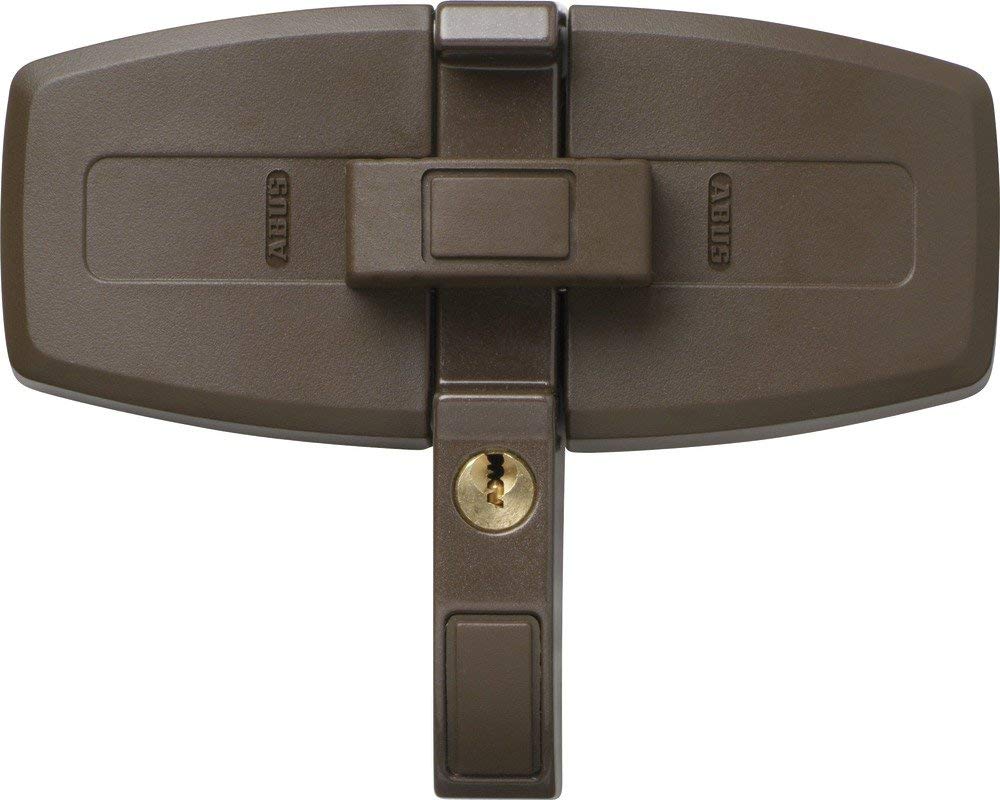 ABUS Fenster-Zusatzsicherung DFS95 AL0145 - Sicherung für Doppelflügelfenster, gleichschließend - ABUS-Sicherheitslevel 10 - 31720 - Braun