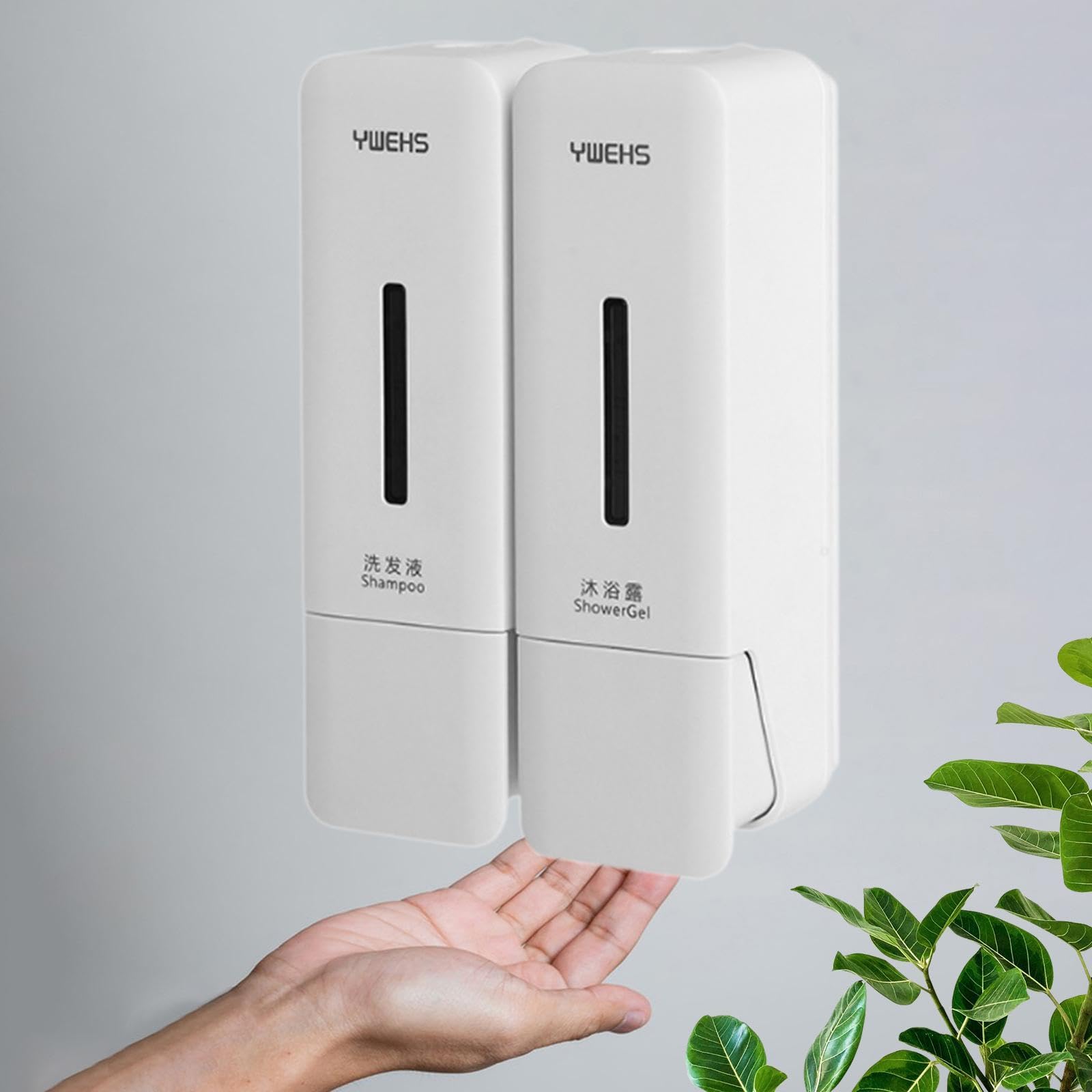 Sharplace Dispenser di Sapone a Muro Dispenser di Lozione Pulsante Dispenser Manuale di Sapone Liquido per Mani da 250 Ml per Cucine di Hotel, Bianco, Doppia Griglia